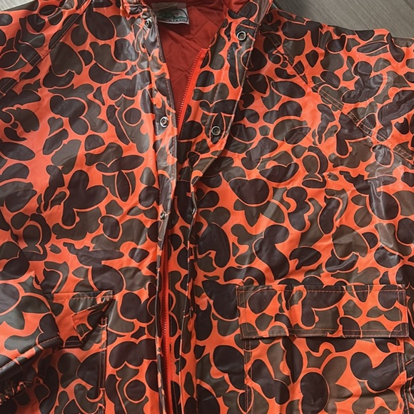 Lake 'N Trail Vinyl Camo Quilted Rain Jacket, Size XL, Vintage - Picture 7 of 9